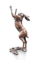 Art In Bronze Small Hare Boxing Figurine