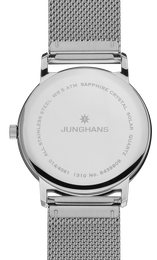 Junghans Milano Solar Watch with black dial, steel bracelet, steel case