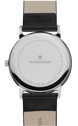 Junghans Milano Solar Watch with black dial, leather strap, steel case