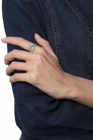 Pasquale Bruni Figlia Dei Fiori 18ct White Gold 0.47ct Diamond Flower Ring D