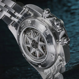 Davosa Watch  Ternos Professional Chronograph White Dial Penta Link Bracelet Watch