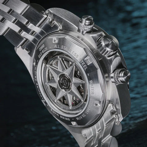 Davosa Watch  Ternos Professional Chronograph White Dial Penta Link Bracelet Watch