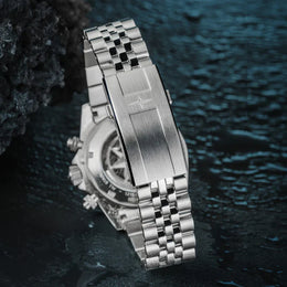 Davosa Watch  Ternos Professional Chronograph White Dial Penta Link Bracelet Watch