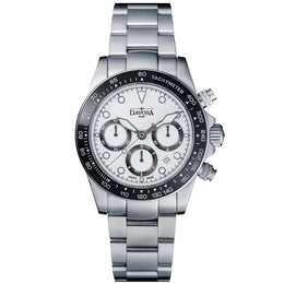 Davosa Watch  Ternos Professional Chronograph White Dial Tri Link Bracelet Watch