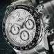 Davosa Watch  Ternos Professional Chronograph White Dial Tri Link Bracelet Watch