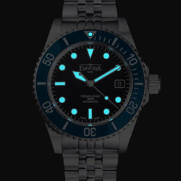 Davosa Watch  Ternos Diver Black and Blue Dial Bezel Penta Link