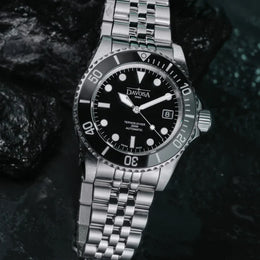 Davosa Watch  Ternos Diver Black Dial Penta Link Bracelet
