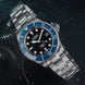 Davosa Watch  Ternos Diver Black and Blue Bezel Tri Link