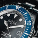 Davosa Watch  Ternos Diver Black and Blue Bezel Tri Link