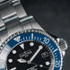 Davosa Watch  Ternos Diver Black and Blue Bezel Tri Link