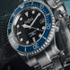 Davosa Watch  Ternos Diver Black and Blue Bezel Tri Link