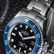 Davosa Watch  Ternos Diver Black and Blue Bezel Tri Link
