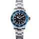 Davosa Watch  Ternos Diver Black and Blue Bezel Tri Link