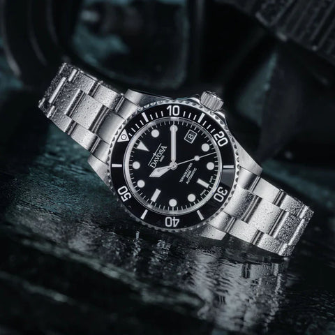 Davosa Watch  Ternos Diver Black Dial Tri Link