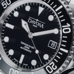 Davosa Watch  Ternos Diver Black Dial Tri Link