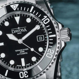 Davosa Watch  Ternos Diver Black Dial Tri Link