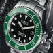 Davosa Watch  Ternos Diver Black and Green Dial Bezel Tri Link