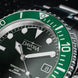Davosa Watch  Ternos Diver Black and Green Dial Bezel Tri Link