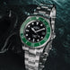 Davosa Watch  Ternos Diver Black and Green Dial Bezel Tri Link