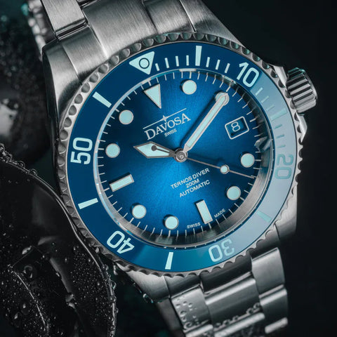 Davosa Watch Ternos Diver Blue Lagoon Tri Link Limited Edition