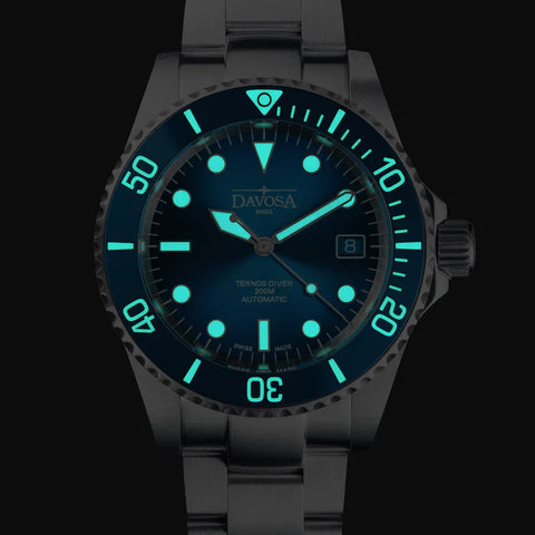 Davosa Watch Ternos Diver Blue Lagoon Tri Link Limited Edition