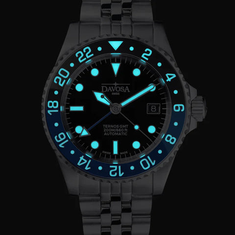 Davosa Watch Ternos GMT Blue and Black Penta link