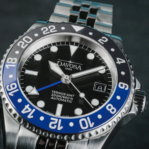 Davosa Watch Ternos GMT Blue and Black Penta link