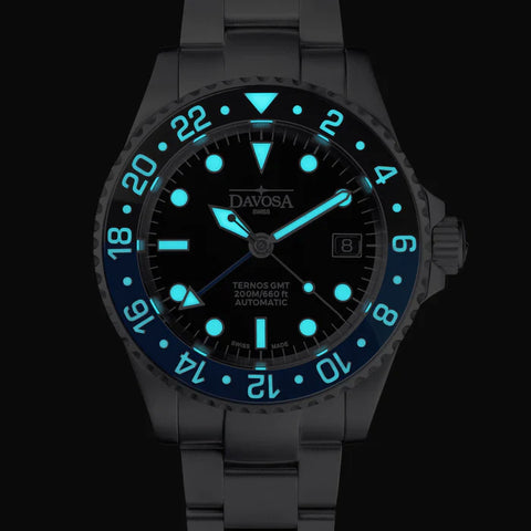 Davosa Watch Ternos GMT Blue Black Tri Link