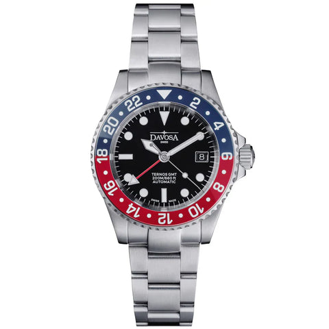 Davosa Watch  Ternos GMT Red and Blue Tri Link
