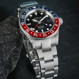 Davosa Watch  Ternos GMT Red and Blue Tri Link