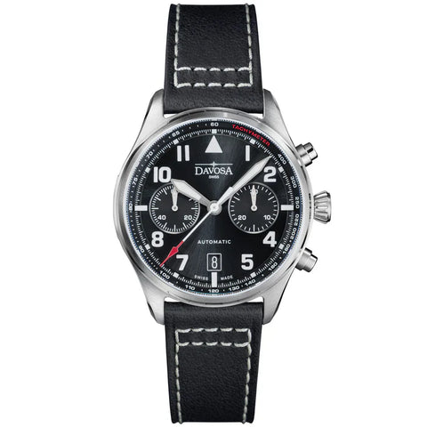 Davosa Watch Newton Chronograph with Leather Strap