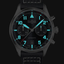 Davosa Watch Newton Chronograph with Leather Strap