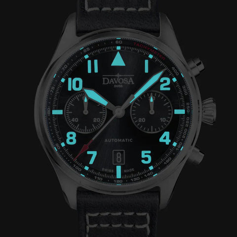 Davosa Watch Newton Chronograph with Leather Strap