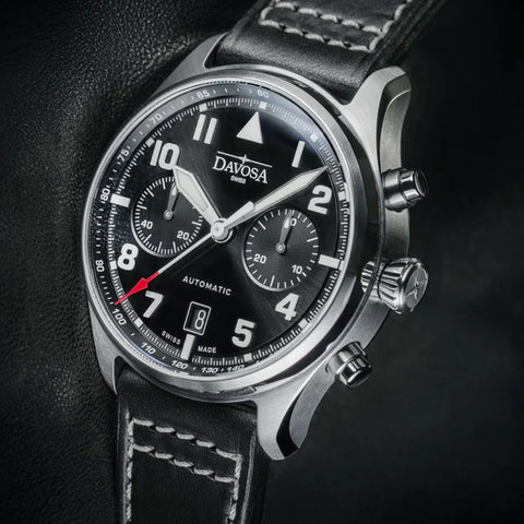 Davosa Watch Newton Chronograph with Leather Strap