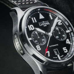 Davosa Watch Newton Chronograph with Leather Strap