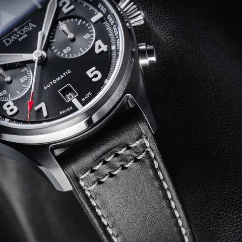 Davosa Watch Newton Chronograph with Leather Strap