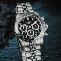 Davosa Ternos Professional Chronograph Black Dial Penta Link Watch