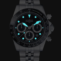 Davosa Ternos Professional Chronograph Black Dial Penta Link Watch
