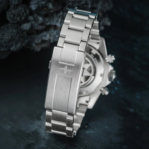 Davosa Ternos Professional Chronograph White Dial Tri Link Watch