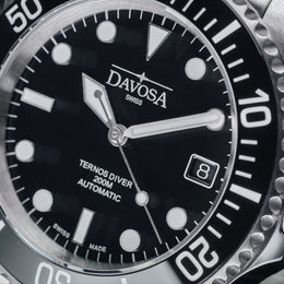 Davosa Ternos Diver Black Dial Penta Link Watch
