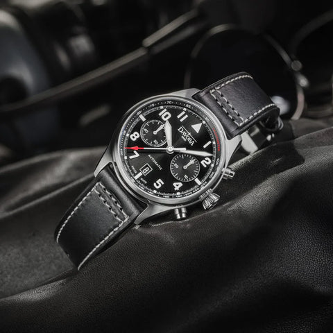 Davosa Newton Chronograph Leather Strap Watch
