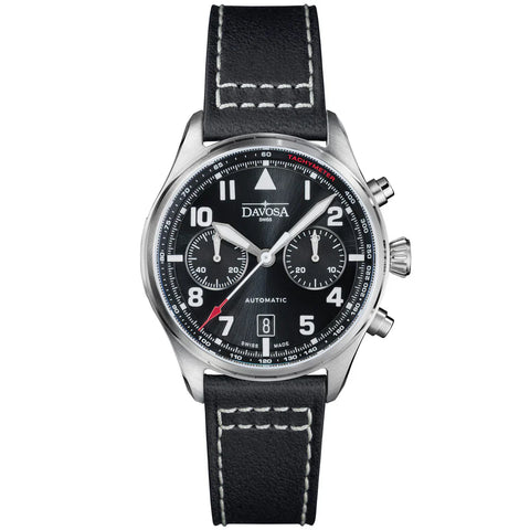 Davosa Newton Chronograph Leather Strap Watch