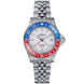 Davosa Ternos GMT Lucent Blue Red Penta Link Strap Watch