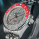 Davosa Ternos GMT Lucent Grey Red Penta Link Strap Watch