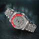 Davosa Ternos GMT Lucent Grey Red Penta Link Strap Watch