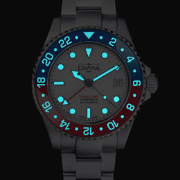 Davosa Ternos GMT Lucent Blue Red TriaLink Bracelet Watch