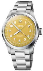 Oris Big Crown Pointer Date Yellow Watch with steel bracelet, steel case