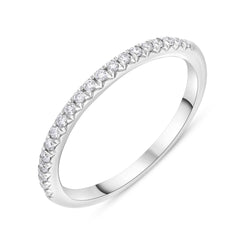 18ct White Gold Half Eternity 20 Brilliant Cut Diamonds 0.20ct Ring