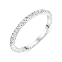 18ct White Gold Half Eternity 20 Brilliant Cut Diamonds 0.20ct Ring