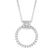 18ct White Gold 0.12 Diamond 0.35 Diamond Circle Bag Barrell Top Pendant & Chain